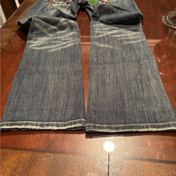 Christian Audigier Blue Jeans with Colorful Embroidery - Picture 10 of 15